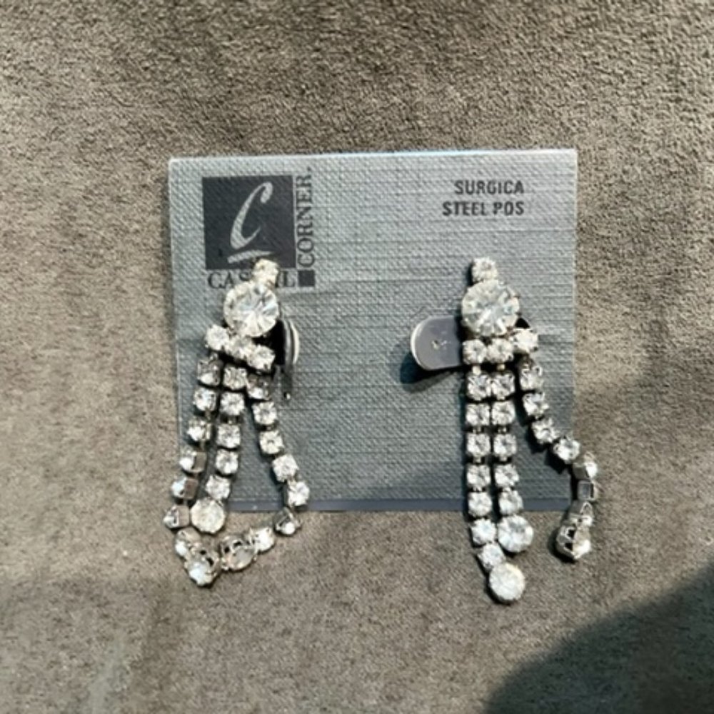 Casual Corner Rhinestone Clip-On Earrings